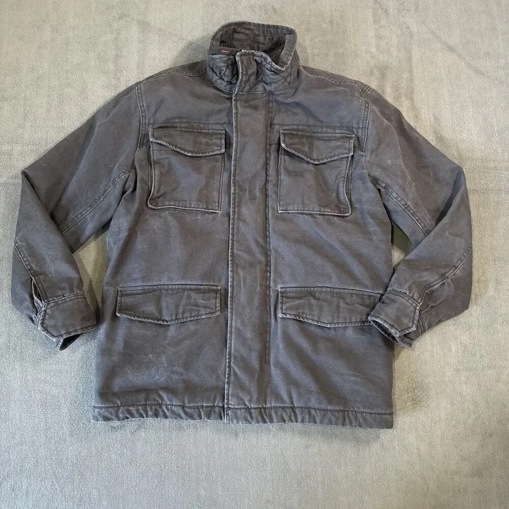 American Eagle Outfitters Men S AEO Military Utility Field Workwear Jacket Black